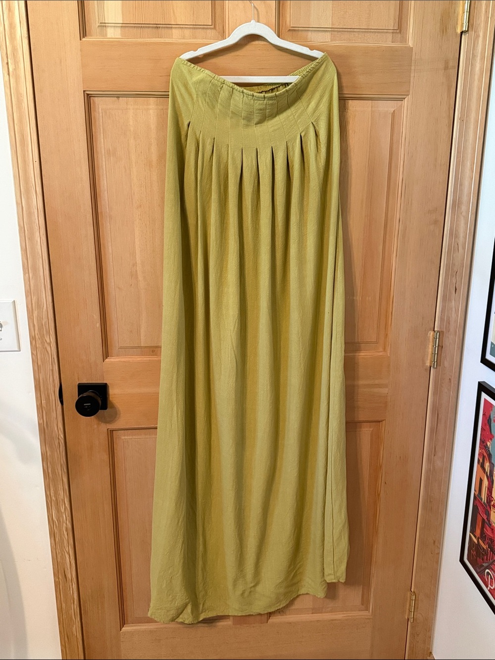 Musera | Green Strapless Pleated Maxi Dress S - Picture 4 of 10